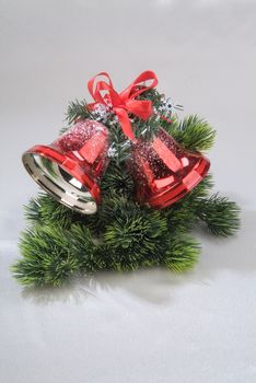 Still life with New Year accessories on a studio background