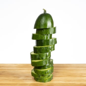 a sliced cucumber