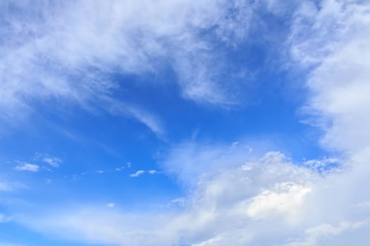 White clouds in blue sky with space for your text