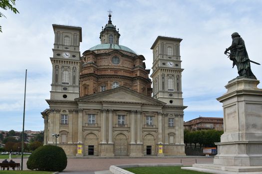 This photo represents a panorama of the Sanctuary of Mondovi, Piedmont, Italy.