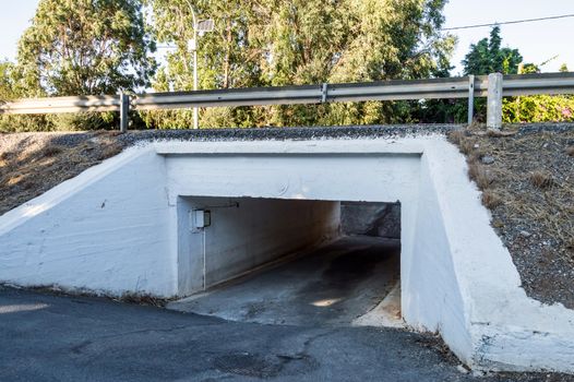 Concrete pedestrian crossing under a national road in Crete