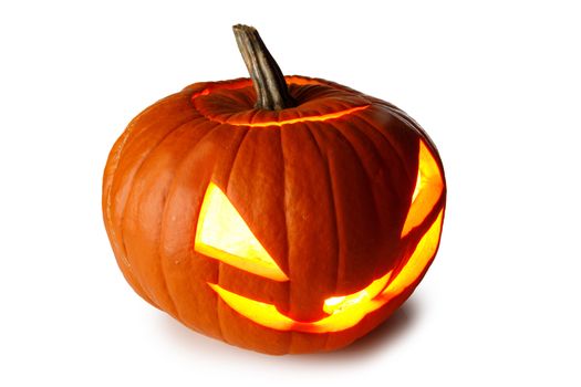 One Halloween Pumpkin isolated on white background