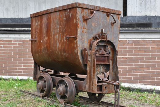 A mine wagon pushers made of old iron