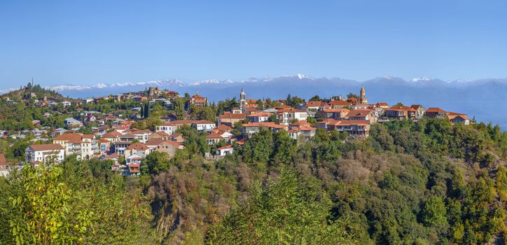 Panoramic view of Signagi town in Kakheti, Georgia