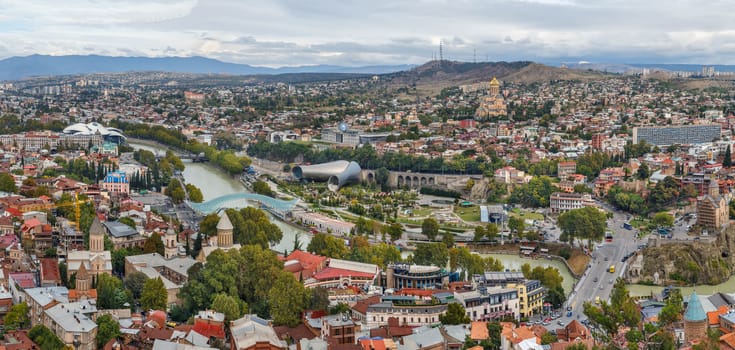 Panoramic View of Tbilisi from Narikala fortress, Georgia