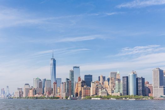 Panoramic view of Lower Manhattan, New York City, USA.