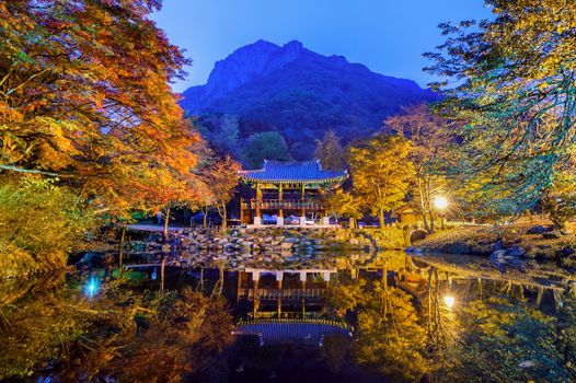 Baekyangsa Temple in autumn,Naejangsan Park in  South Korea.