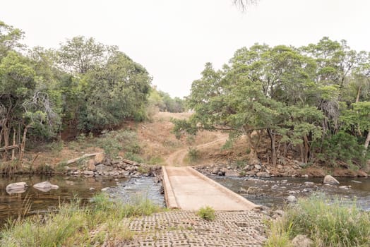 A scene, with a bridge over the Blyde River, on the Bushpig trail at Swadini in the Blyde Canyon