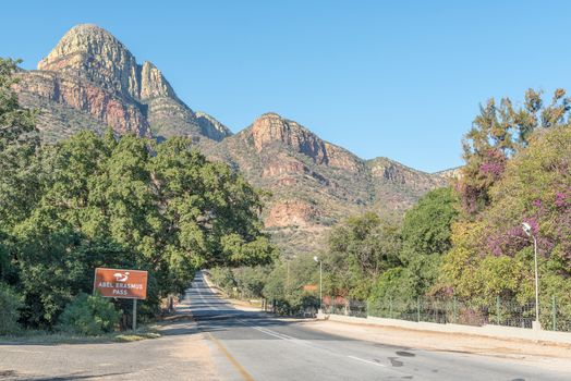 Start of the Abel Erasmus pass on road R527 up the Mpumalanga Drakensberg escarpment