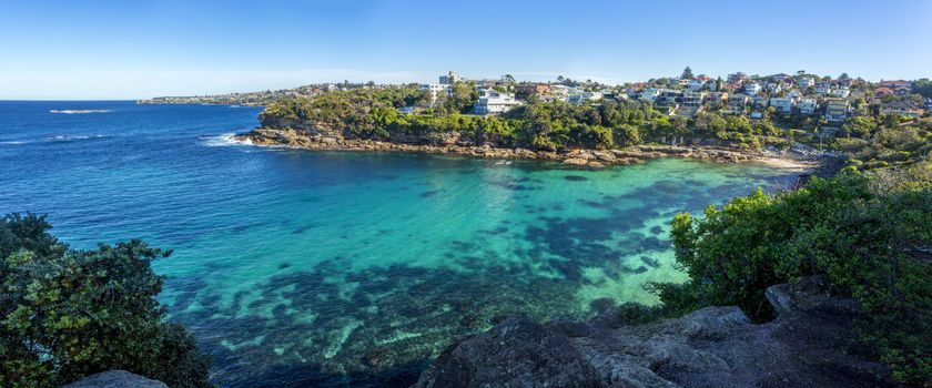 Panoramic views of Gordons Bay an eastern coastal suburb of Sydney