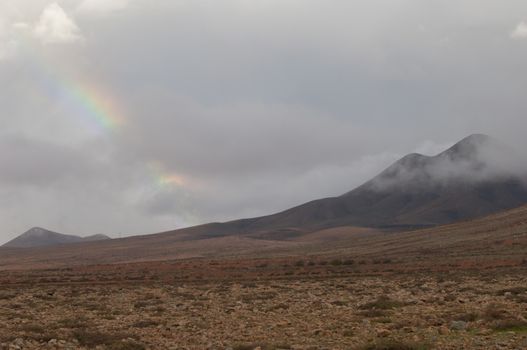 Rainbow. La Oliva. Fuerteventura. Canary Islands. Spain.