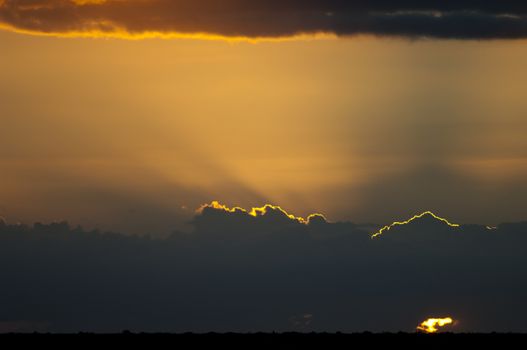 Sunset. La Oliva. Fuerteventura. Canary Islands. Spain.