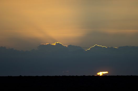 Sunset. La Oliva. Fuerteventura. Canary Islands. Spain.