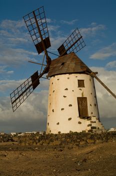 Windmill. El Cotillo. La Oliva. Fuerteventura. Canary Islands. Spain.