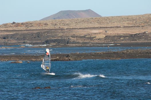 Windsurfer. Majanicho. La Oliva. Fuerteventura. Canary Islands. Spain.