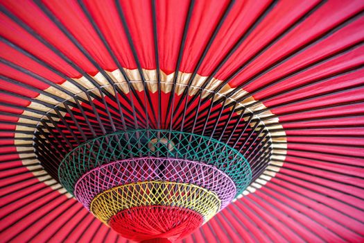 Japanese traditional red umbrella.