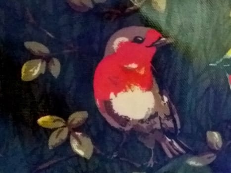 red and white sparrow leather design for purses and bags