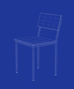 3d wire-frame model of dining chair
