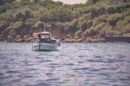 Fishboat in the sea in Sicily