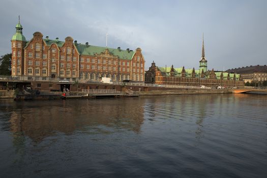 Panoramic view on Christiansborg Palace and Stock Exchange over the channel in Copenhagen, Denmark
Copenhagen, Denmark on the Nyhavn Canal.