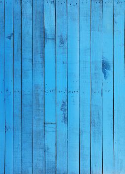 Blue textures of old wooden wall background.