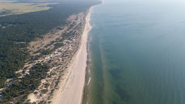 Baltic Sea coast beach Ventspils Kurzeme aerial drone top view