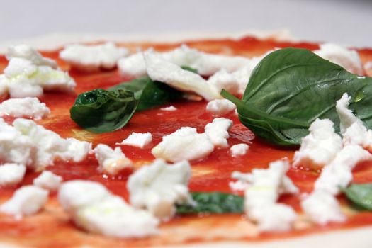 the typical Neapolitan margherita pizza with mozzarella tomato and basil