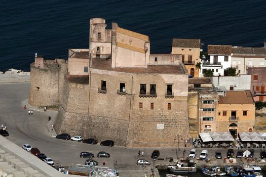 Castellammare del Golfo, Italy - June 29, 2016: overview of the seaside town of Castellammare del Golfo