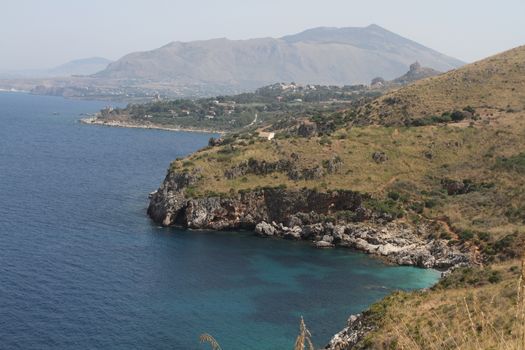 Castellammare del Golfo, San Vito Lo Capo - June 30th 2016: The Zingaro Nature Reserve, an Italian protected natural area managed by the Regional State Forestry Company of the Sicilian Region