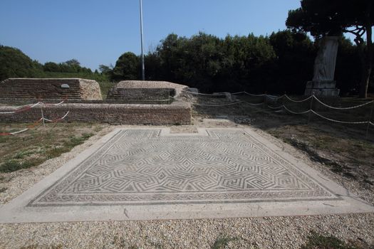 Rome, Italy - August 25, 2019: The archaeological site of Ostia Antica