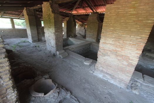 Rome, Italy - August 25, 2019: The archaeological site of Ostia Antica