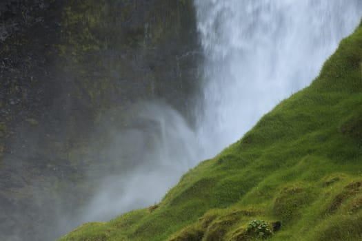 Mountain Waterfall in Iceland. 