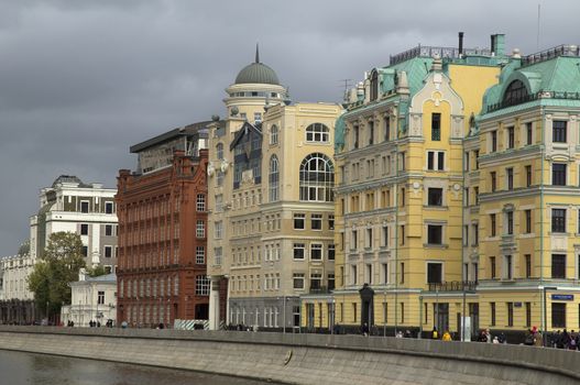 Russia  Moscow  View on the City Center and Buildings of Different Stile.