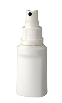  plastic spray  container for medicine, isolated on white background