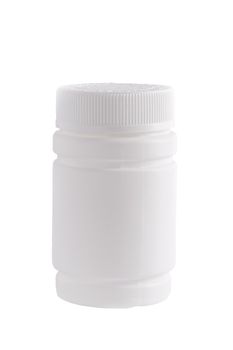  plastic container for medicine, isolated on white background