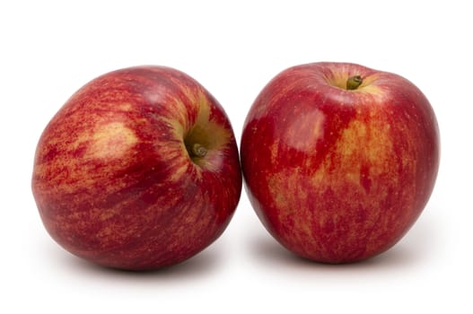 two red striped apple, isolated on white background