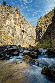 The creek is still slowly carving through this gorge as it makes its way from the Snowy Mountains. Various caves have been formed over time from the water flow and some of them accessible to visitors