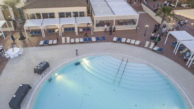 Aerial View of a Resort during sunset