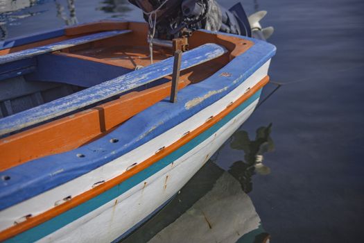 Detail of colorful boats in Porticello, Sicily