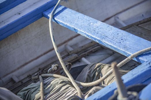 Detail of colorful boats in Porticello, Sicily