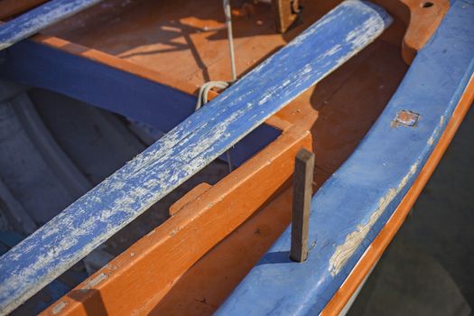 Detail of colorful boats in Porticello, Sicily