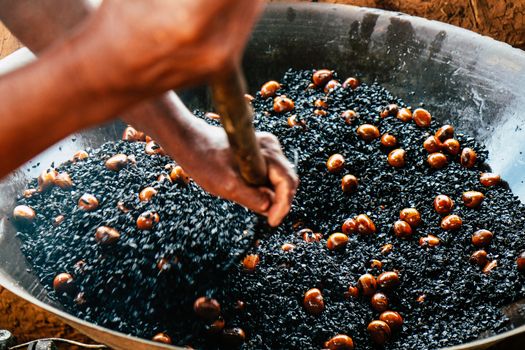 image of Chestnut roasting background