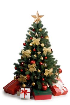 Decorative Christmas Tree isolated on white background