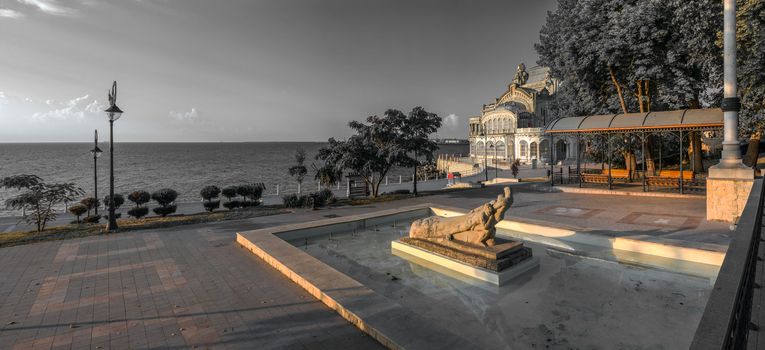 Constanta, Romania – 07.09.2019.  Fishermen monument in Constanta, Romania, on a sunny summer morning