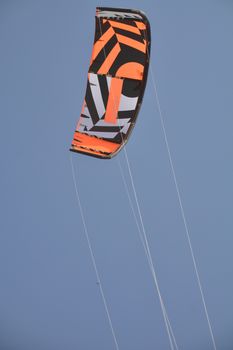 Kitesurfing in mediterranenan sea in Sicily