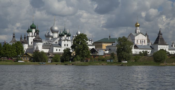 Rostov the Great, Russia. View on old Kremlin from the lake.