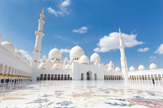 Sheikh Zayed Grand Mosque in Abu Dhabi, the capital city of United Arab Emirates.