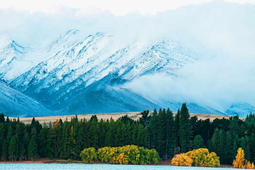 amazing landscapes viewed from Tekapo observatory, New Zealand