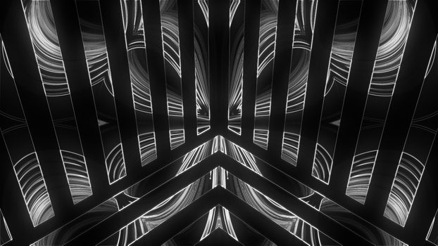 Lights show abstraction with glowing effect, 3d rendering computer generated background