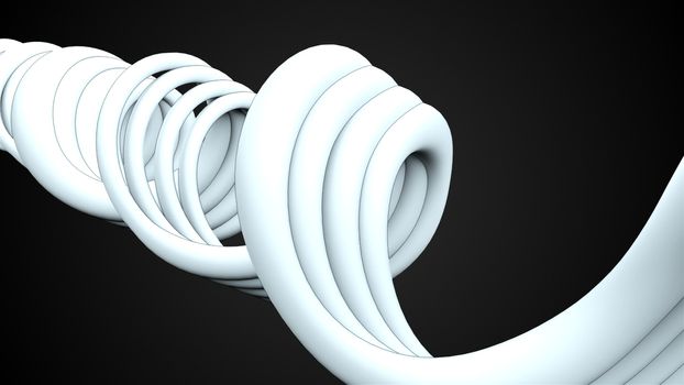 Simple wavy bend lines are in space, 3d rendering computer generated background